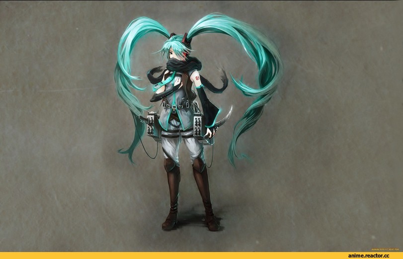 art, красивые картинки, Vocaloid, Хацуне Мику, Shingeki no Kyojin, удалённое, Anime