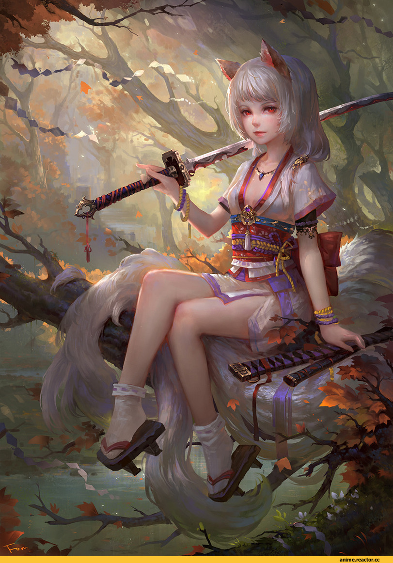 Anime Art, art, красивые картинки, fom (lifotai), Неко, Animal Ears, Anime