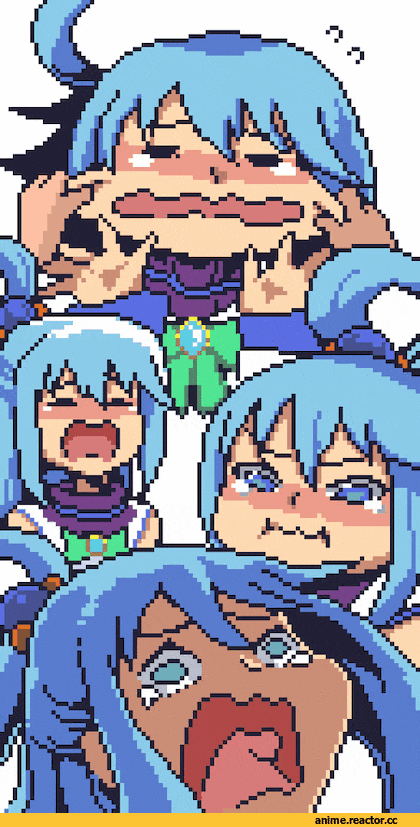 Pixel Gif, Pixel Art, Anime Гифки, KonoSuba, Aqua (KonoSuba), Anime