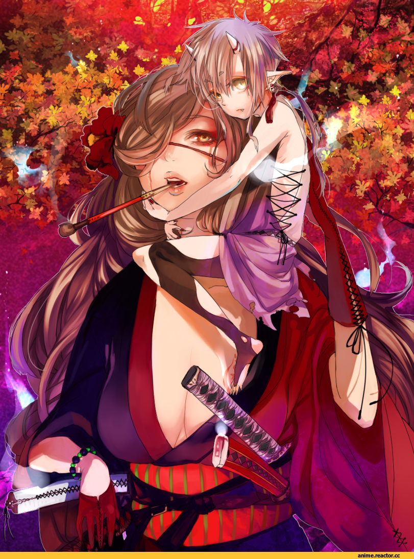 art, красивые картинки, девушки, Anime Art, Yukata, Anime