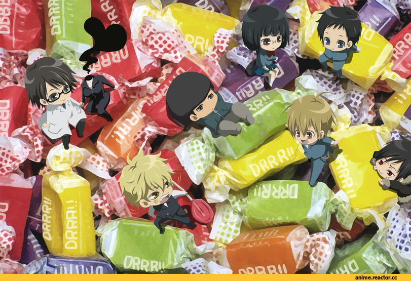 аниме-арт, art, красивые картинки, дюрара, Heiwajima Shizuo, Orihara Izaya, Celty Sturluson, Sonohara Anri, Kida Masaomi, Ryuugamine Mikado, Anime, Durarara!!