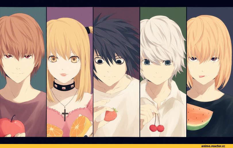 аниме-арт, art, красивые картинки, Тетрадь смерти, Misa Amane, Yagami Light, L, near, mello, Anime