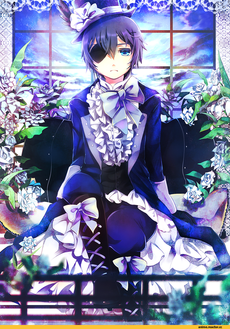 art, красивые картинки, аниме-арт, темный дворецкий, Black Butler, Ciel Phantomhive, Сиэль Фантомхайв, Anime