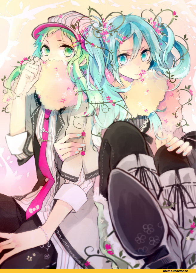 art, красивые картинки, девушки, Anime Art, Vocaloid, Gumi, Hatsune Miku, Anime