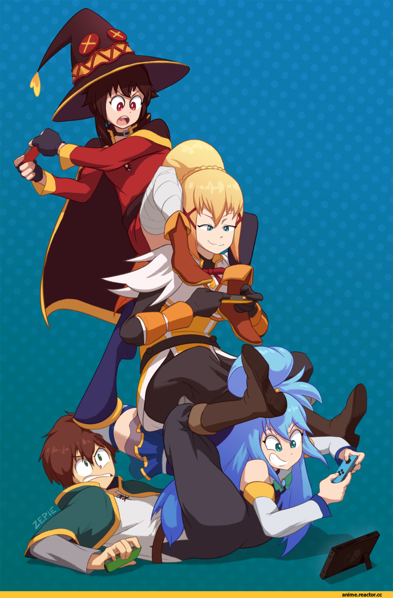 Ze-Plush, Darkness (KonoSuba), KonoSuba, Megumin, Aqua (KonoSuba), Satou Kazuma, Anime