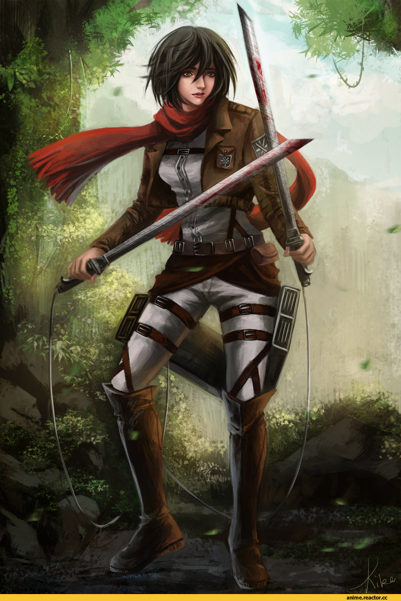 art, красивые картинки, Anime Art, Shingeki no Kyojin, Mikasa Ackerman, Anime