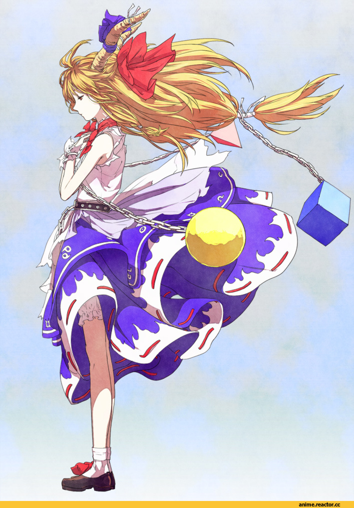 art, красивые картинки, Anime Art, девушки, Touhou Project, Ibuki Suika, Anime