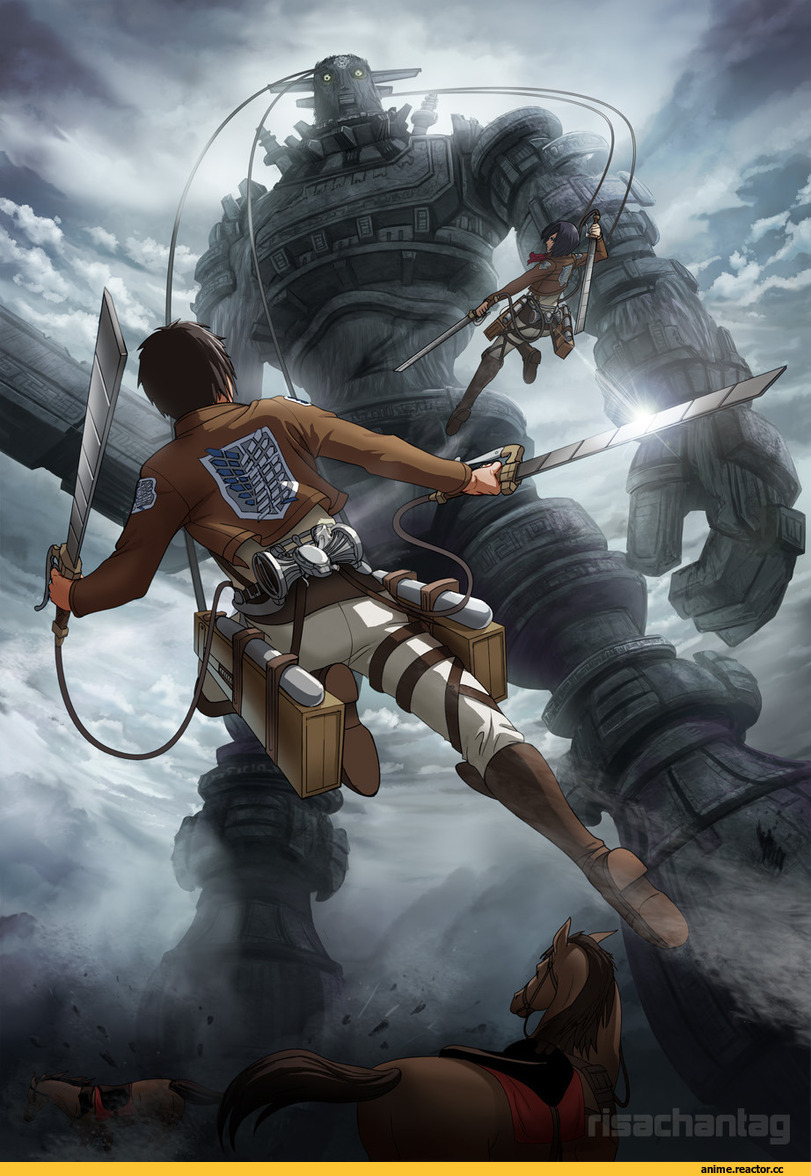 art, красивые картинки, Anime Art, Shingeki no Kyojin, Shadow of the Colossus, Anime