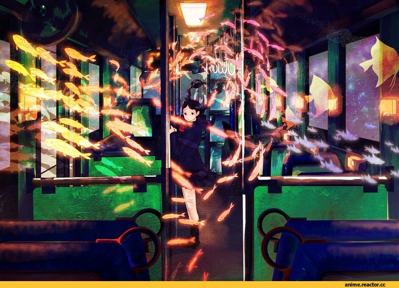 обои, красивые картинки, под катом еще, рыбы, живность, art, подводный мир, Anime
