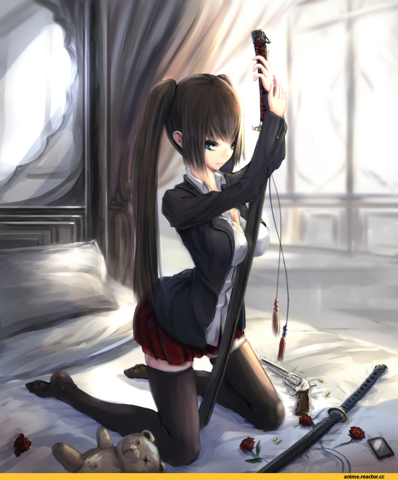 art, красивые картинки, Kikivi, катана, Anime