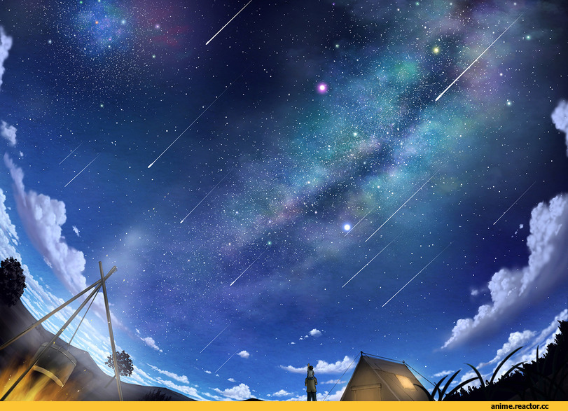 Anime Art, art, красивые картинки, Anime Original, sky, Night, Nature, Anime
