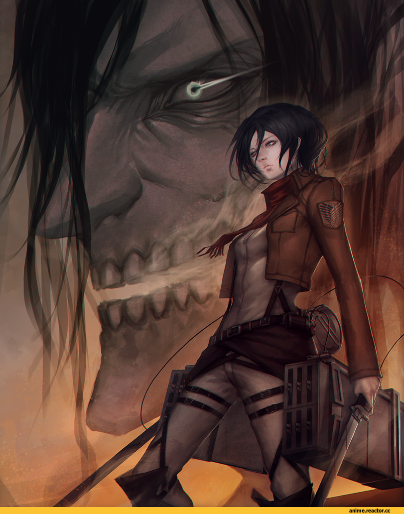 art, красивые картинки, Anime Art, девушки, Shingeki no Kyojin, Mikasa Ackerman, Anime