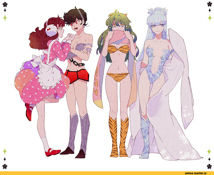 песочница, Anime Art, art, красивые картинки, crossover, Urusei Yatsura, Gurren Lagann, Gainax, rumiko takahashi, удалённое, Anime