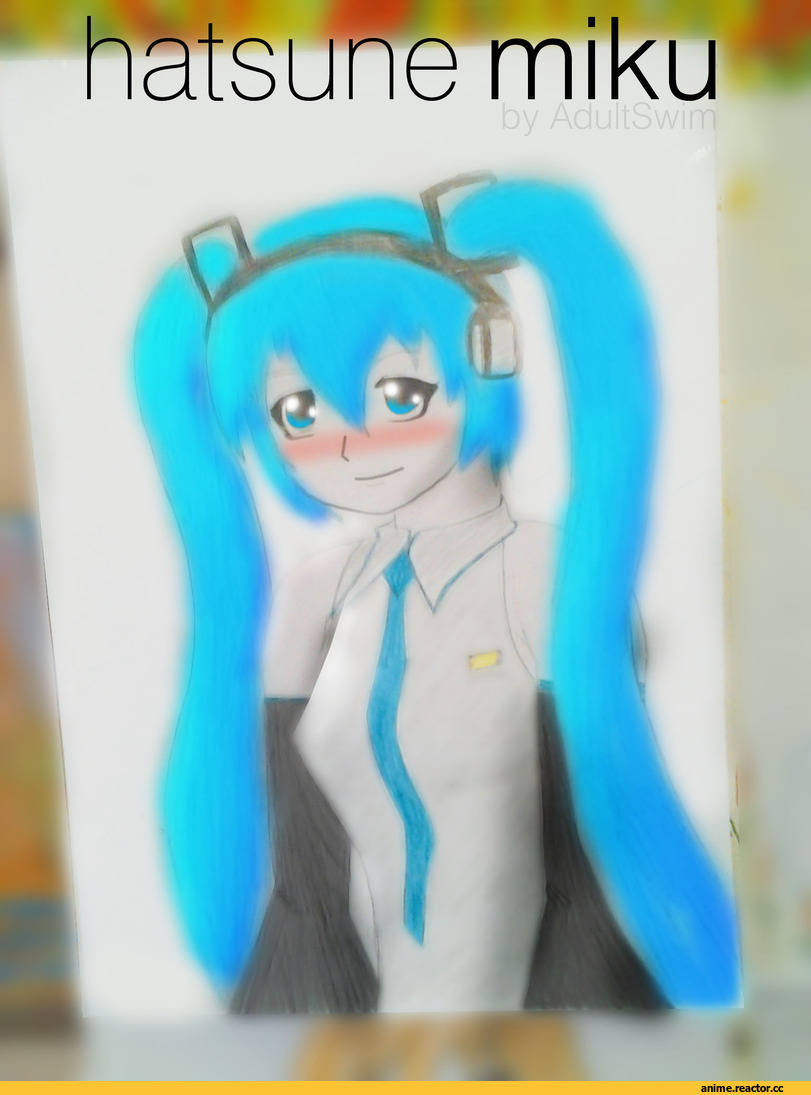 девушка, art, красивые картинки, сам делал, моё, на бумаге, от руки, Hatsune Miku, Аниме арт, первый арт, анимэ, Vocaloid