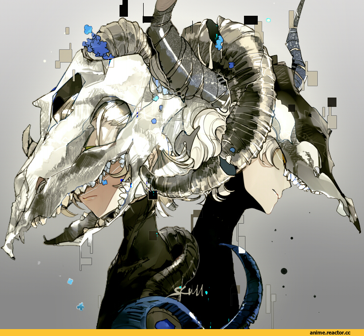 Anime Art, art, красивые картинки, skull, Anime