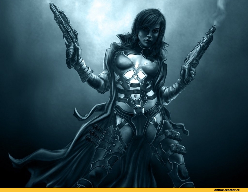 Fantasy, art, красивые картинки, fantasy-art, пистолеты, девушка с оружием, Опасные Няшки, Anime Няши, Anime