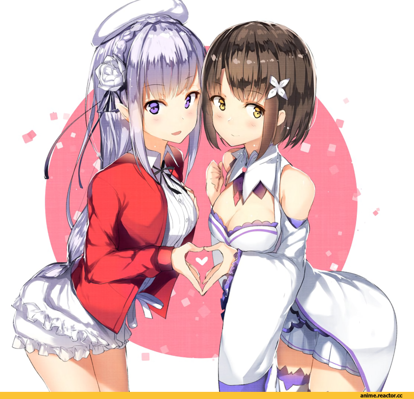 Re Zero Kara Hajimeru Isekai Seikatsu, kono bijutsubu niwa mondai ga aru!, Emilia (re zero), usami mizuki, orihi chihiro, crossover, Anime