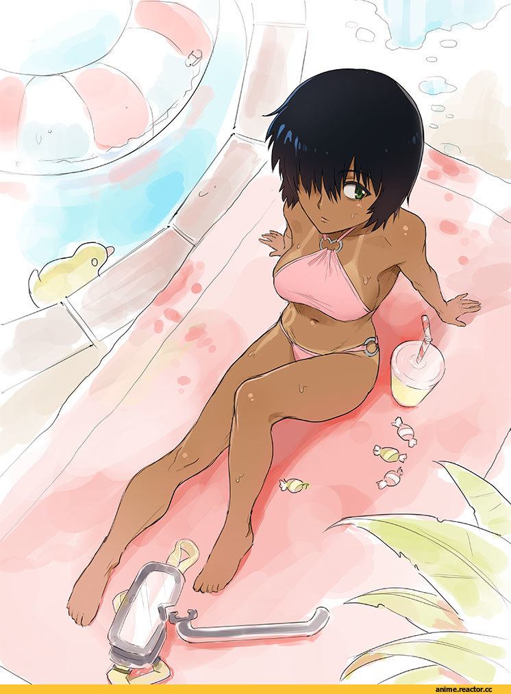 art, красивые картинки, девушка, купальник, загар, Nazo no Kanojo X, Anime Ero Swim, Anime Ero, Anime