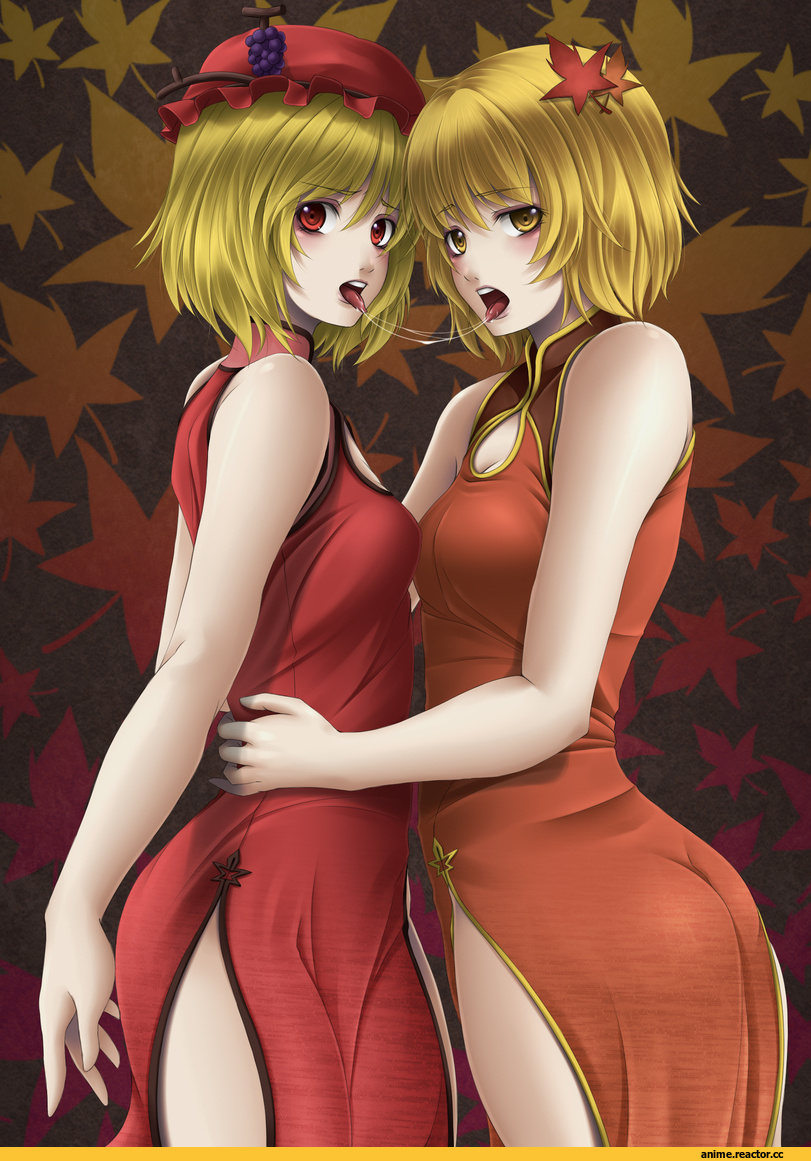 Anime Ero, Anime Ero Yuri, Touhou Project, Aki Minoriko, Aki Shizuha, Mochi.f, Anime