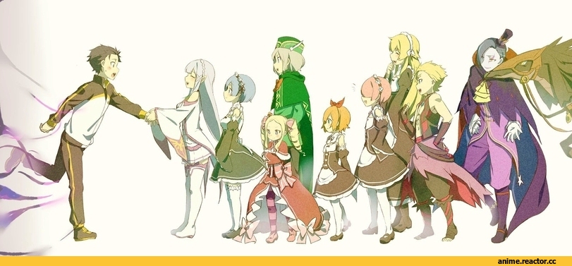Re Zero Kara Hajimeru Isekai Seikatsu, Natsuki Subaru, Emilia (re zero), Rem (re zero), Ram (Re Zero), Beatrice (Re Zero), frederica baumann, petra leyte, Otto Suewen, roswaal l. mathers, Anime