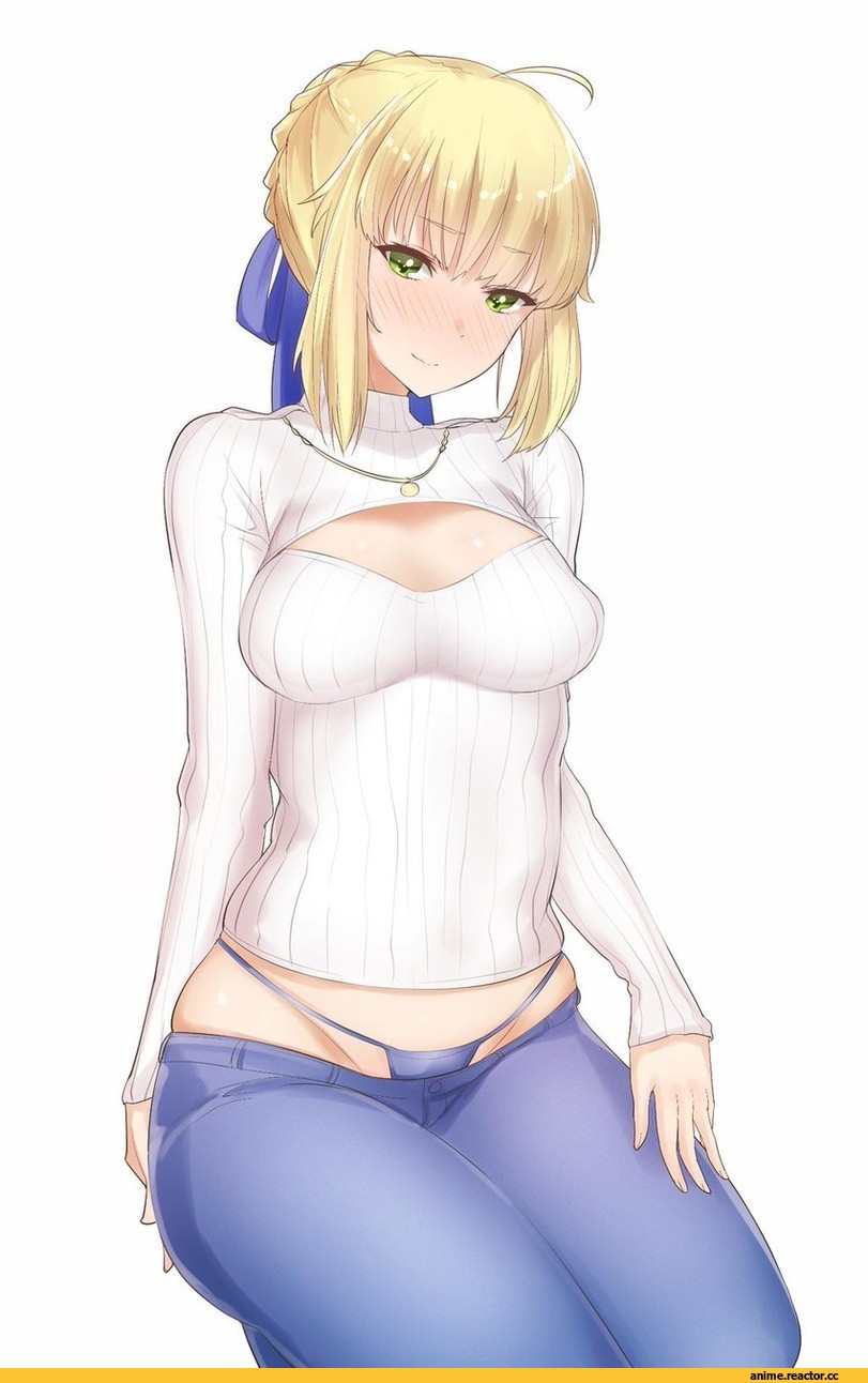Saber (Fate), Fate (series), Anime Ero, Open-Chest Sweater, Anime