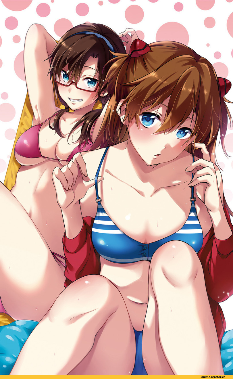 Makinami Mari, Evangelion, Asuka Langley, Anime Ero Swim, Anime Ero, Anime