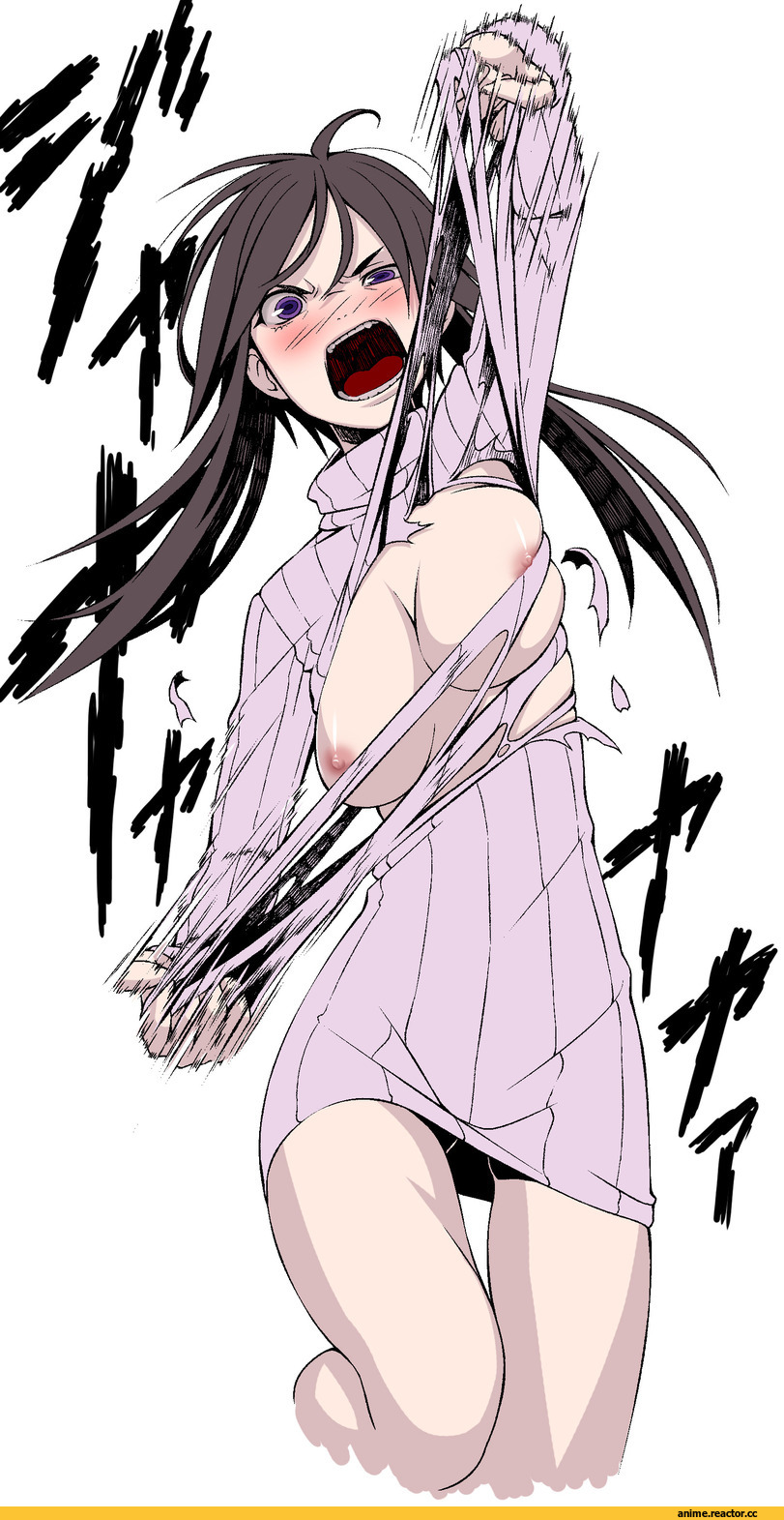 Anime Original, Anime Art, Anime Ero, Open-Chest Sweater, Anime Ero Oppai, Anime
