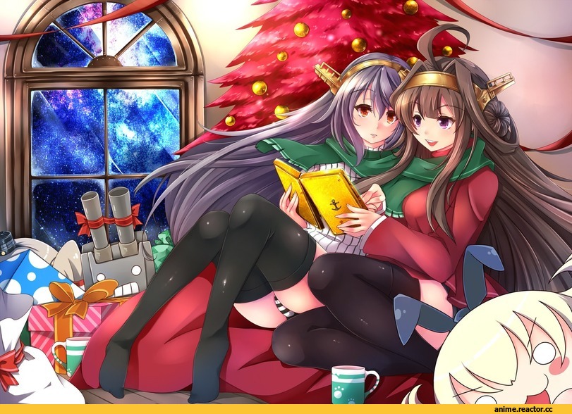 Haruna (Kantai Collection), Kantai Collection, Kongou (Kantai Collection), rensouhou-chan, Anime Christmas, Anime Adult pantsu, Anime Ero, Anime
