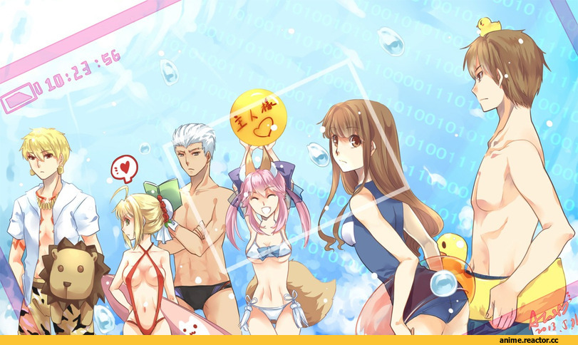 hakuno kishinami, Archer (Fate/stay night), Fate/Stay Night, Fate (series), Caster (Fate/Extra), Fate/Extra, Saber Extra, Gilgamesh (Fate), Anime Ero Swim, Anime Ero, Anime