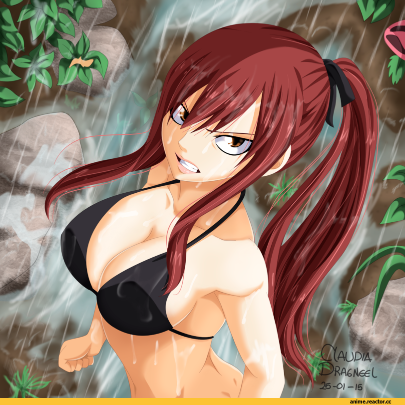 Erza Scarlet, Fairy Tail, Anime Ero Swim, Anime Ero, Кликабельно, Anime