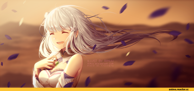 Re Zero Kara Hajimeru Isekai Seikatsu, Emilia (re zero), rimuu, Anime Art, Anime