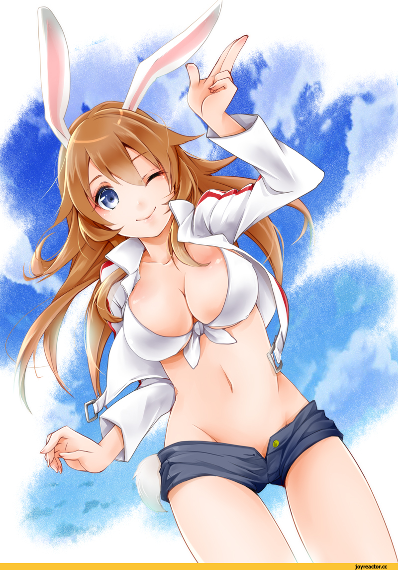 Charlotte E. Yeager, Strike Witches, Usagimimi, Animal Ears, okatsukisei, Anime Ero Swim, Anime Ero, Anime