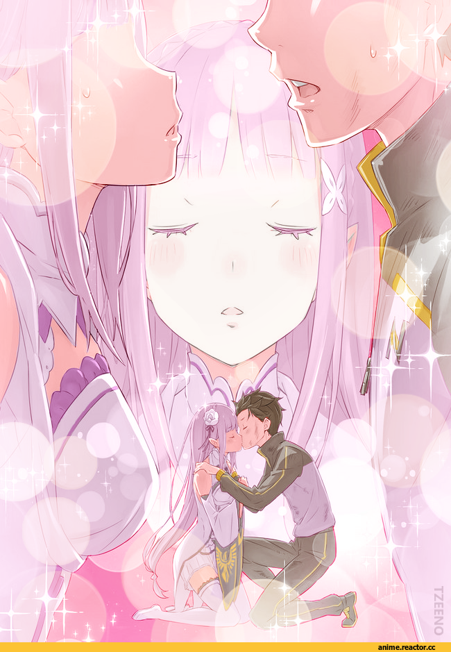 Re Zero Kara Hajimeru Isekai Seikatsu, Emilia (re zero), Natsuki Subaru, ранобэ, Anime