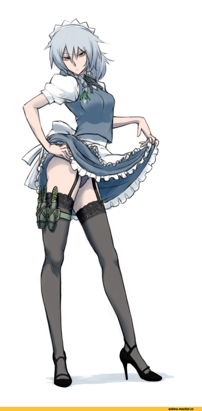 Anime Adult pantsu, Anime Ero, Izayoi Sakuya, Touhou Project, продолжение в комментариях, didloaded, Anime Art, Anime