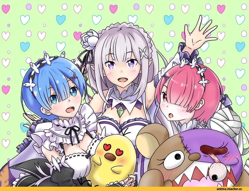 Re Zero Kara Hajimeru Isekai Seikatsu, Rem (re zero), Ram (Re Zero), Emilia (re zero), Anime