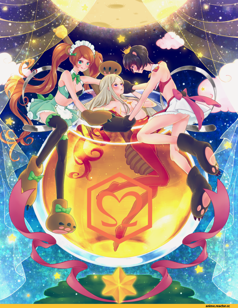 Няши в еде, Anime Няши, Anime Ero, Yuri Kuma Arashi, Kumamimi, Animal Ears, Anime