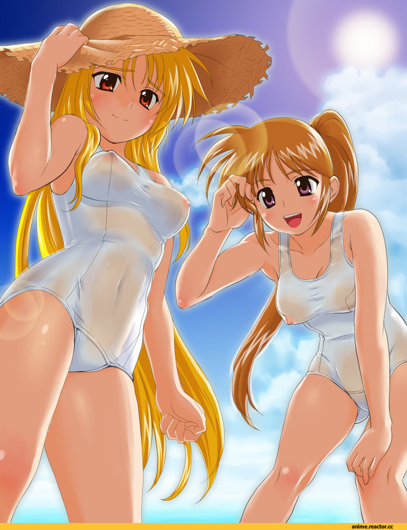 Anime Art, g-tetsu, Anime Ero, Anime Ero Swim, Mahou Shoujo Lyrical Nanoha, Fate Testarossa, takamachi nanoha, Anime