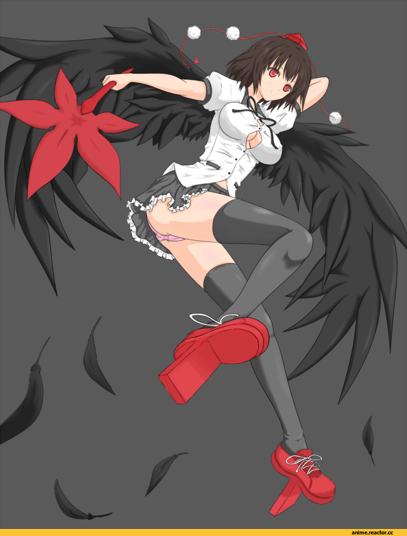 Shameimaru Aya, Touhou Project, Anime Adult pantsu, Anime Ero, moya-shi, wings, Anime Art, Anime