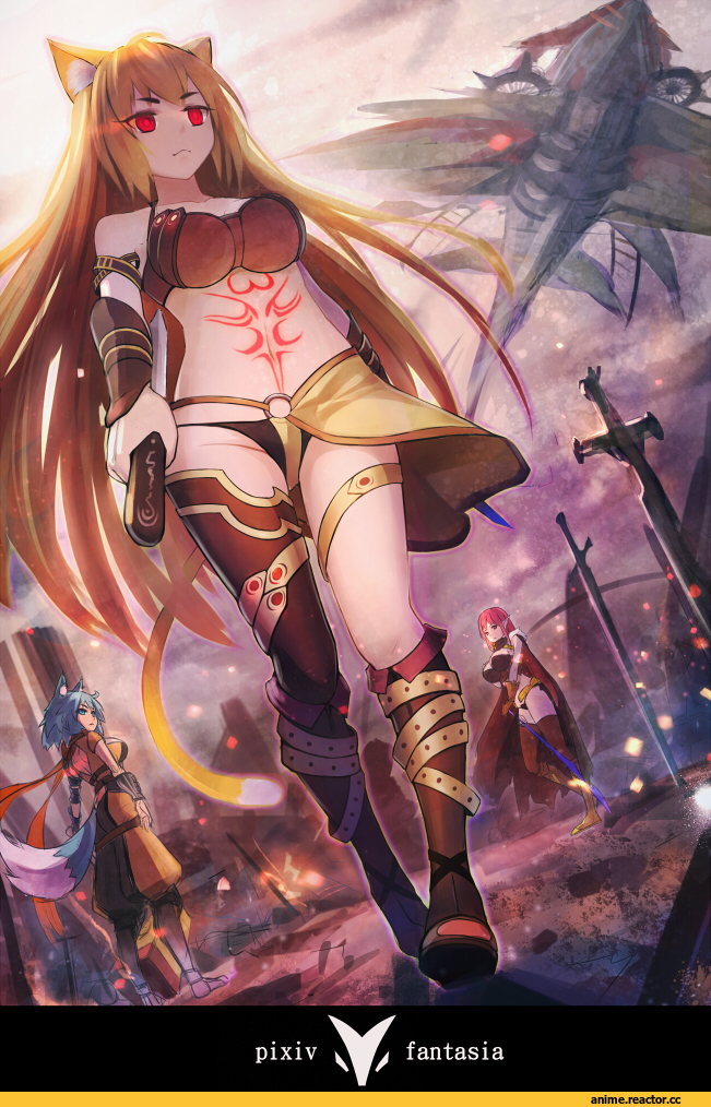 Anime Ero, Adult pantsu, Animal Ears, Anime Art, Pixiv Fantasia T, Xiaoyin Li, neko, Anime