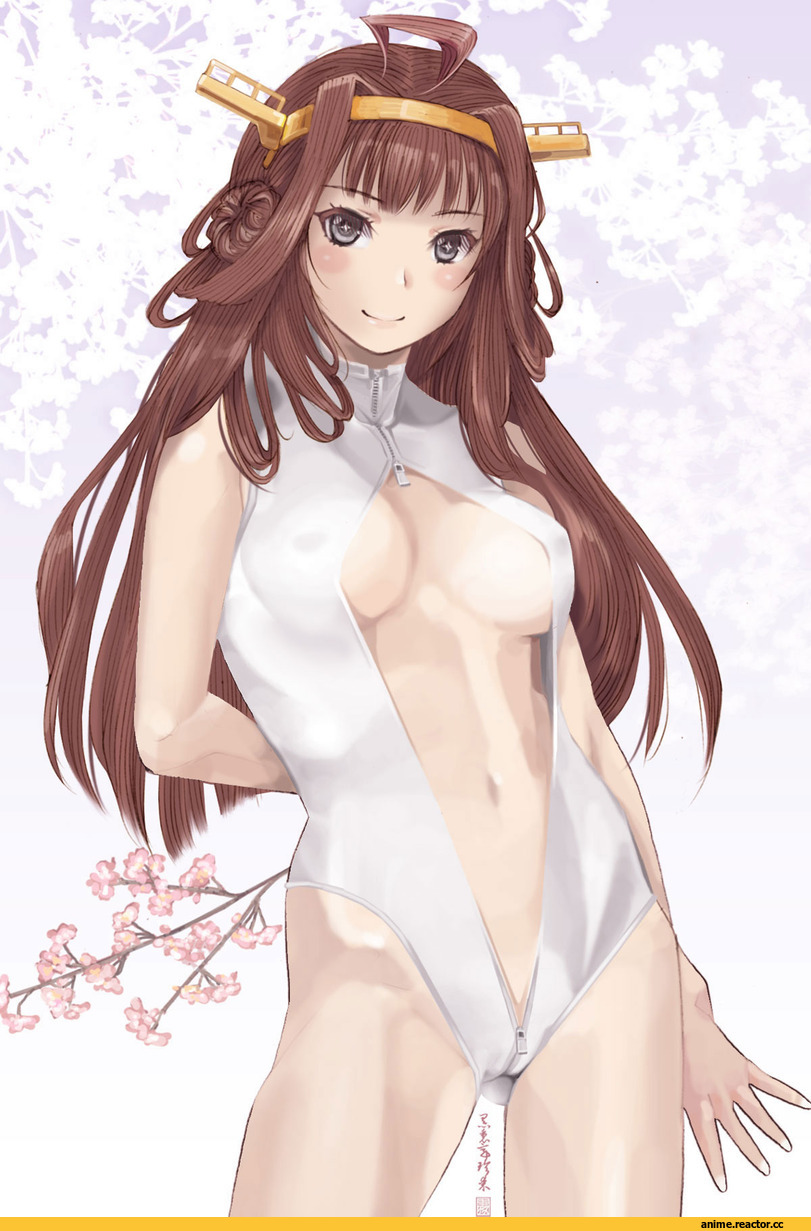 kurorichin, Kongou (Kantai Collection), Kantai Collection, Anime Ero Swim, Anime Ero, Front zipper swimsuit, Anime