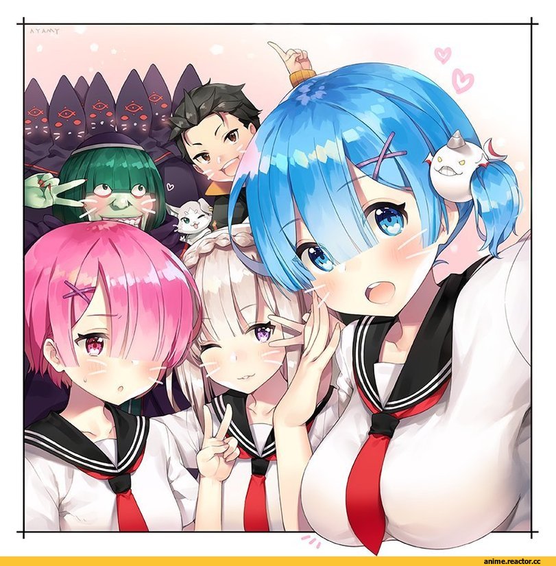 Re Zero Kara Hajimeru Isekai Seikatsu, Ram (Re Zero), Rem (re zero), Emilia (re zero), Natsuki Subaru, petelgeuse romaneeconti, ayami, Anime