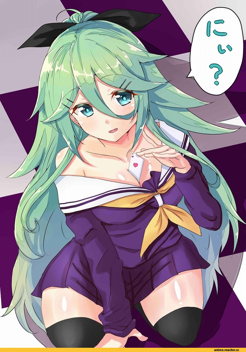 Kantai Collection, No Game No Life, Yamakaze (Kantai Collection), chan (akuty ikkot), crossover, Shiro (NGNL), Anime