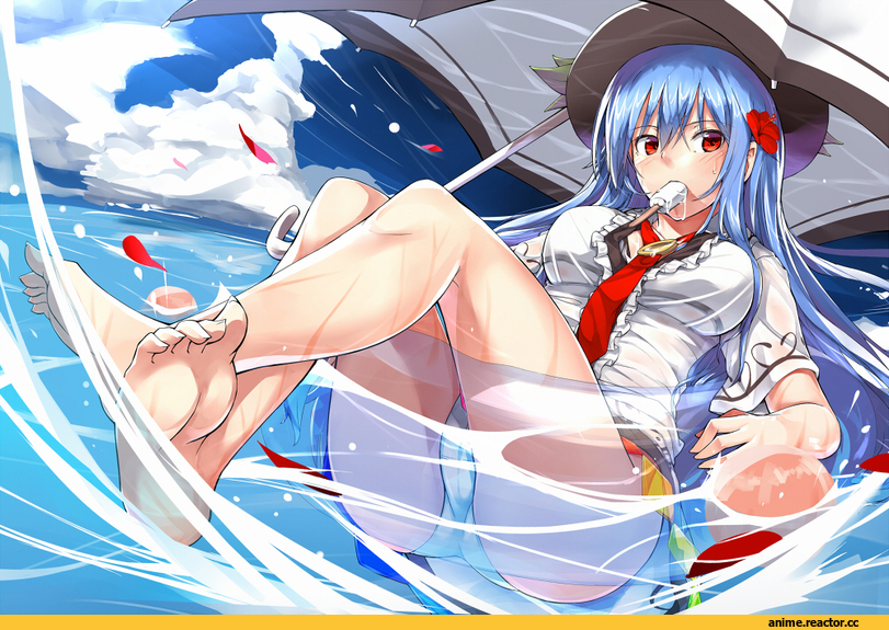 Hinanawi Tenshi, Touhou Project, Anime Ero Swim, Anime Ero, neropaso, Anime