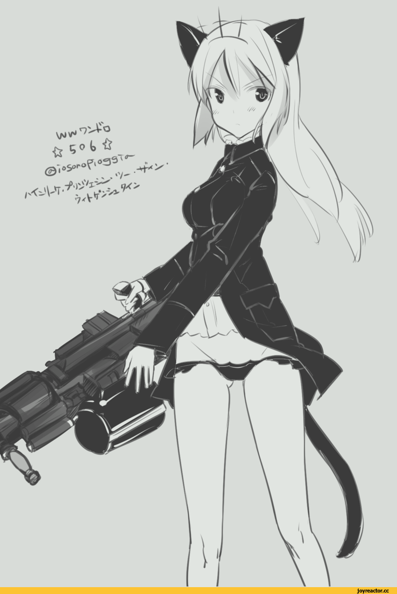 Heinrike Prinzessin Zu Sayn-Wittgenstein, Strike Witches, Adult pantsu, Anime Ero, Animal Ears, Monochrome (Anime), Anime Art, neko, Anime