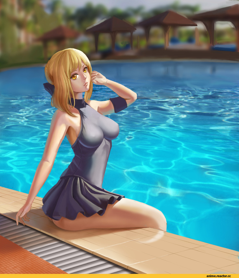 Fate (series), Saber (Fate), goldengear870, Anime Ero, Anime Ero Swim, Anime