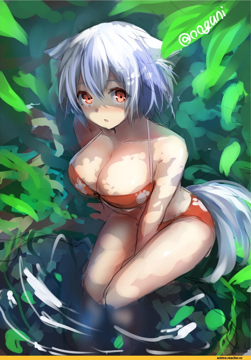 Inubashiri Momiji, Touhou Project, Inumimi, Animal Ears, Anime Art, wowoguni, Anime Ero Swim, Anime Ero, Anime