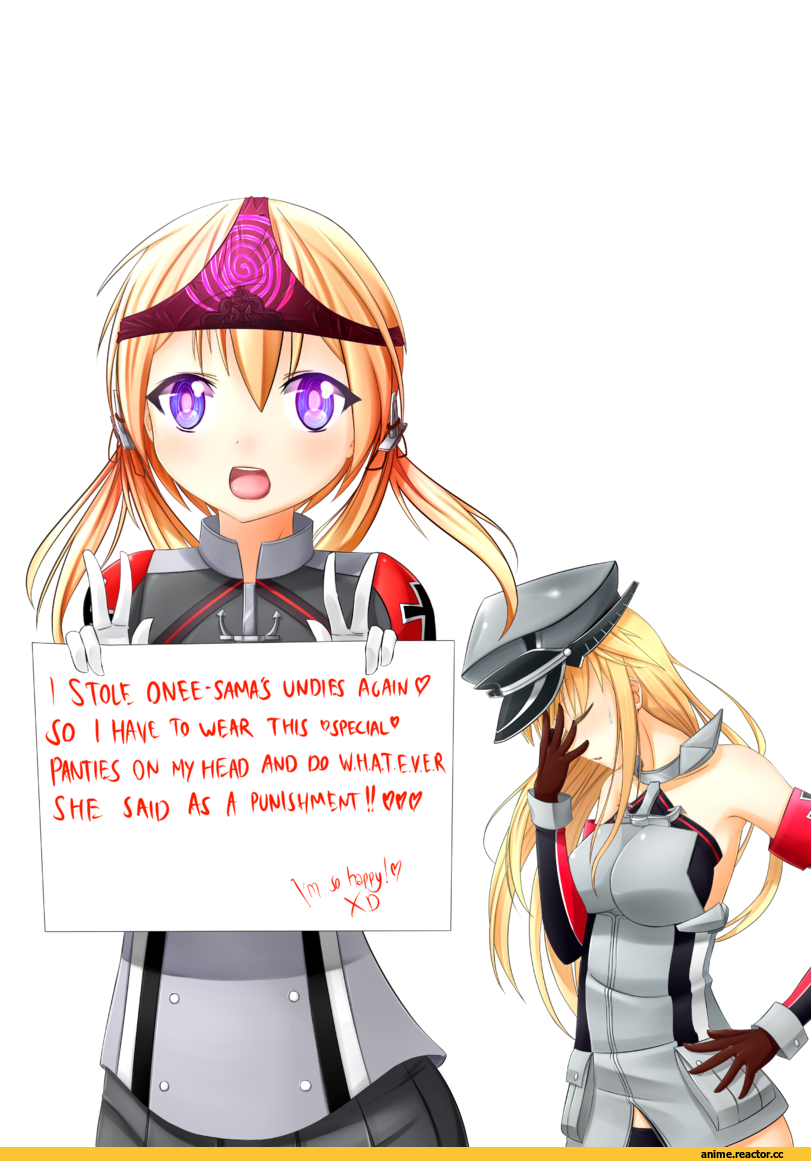 Anime Art, vahn_yourdoom, Kantai Collection, Prinz Eugen, Bismarck (Kantai Collection), Anime Ero, Anime Adult pantsu, Anime