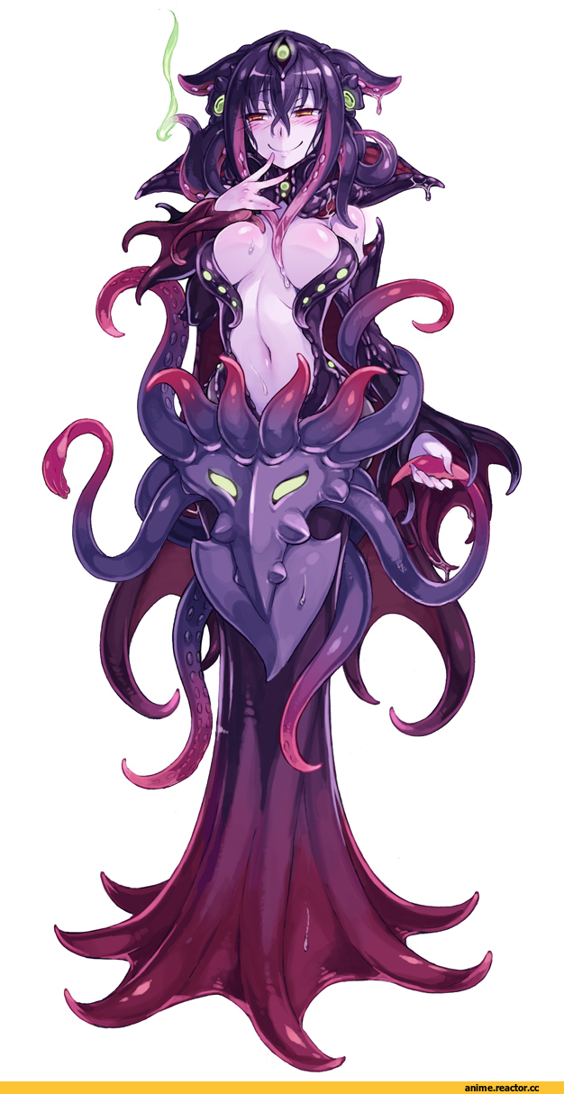 Monster Girl Encyclopedia, Monster Girl (Anime), Anime Art, Mind flayer (MGE), Anime Ero, kenkou cross, mind flayer (monster girl encyclopedia), Anime