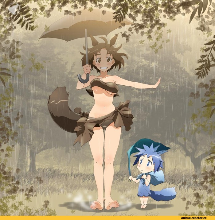 Anime Art, Touhou Project, crossover, Futatsuiwa Mamizou. Cirno, Tonari no Totoro, Миядзаки, Anime Ero, Futatsuiwa Mamizou, Cirno, Anime