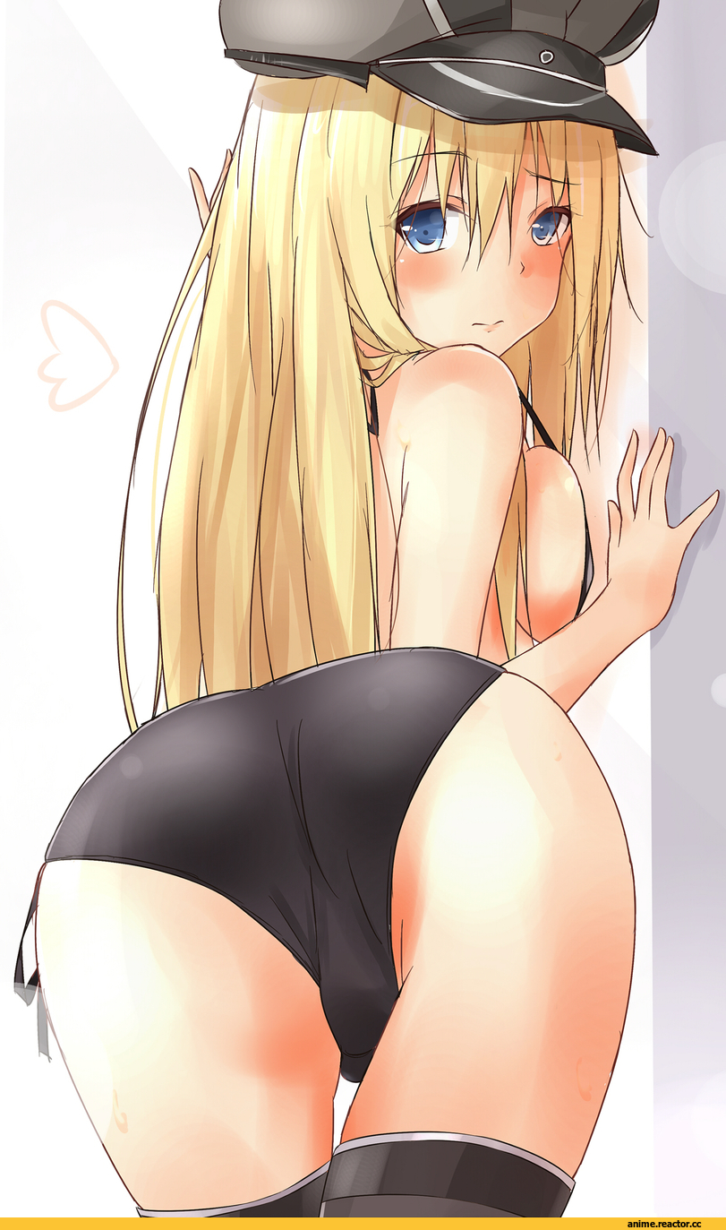 Anime Art, Saku (Kudrove), Kantai Collection, Bismarck (Kantai Collection), Anime Ero, Anime Ero Swim, oshiri, Anime